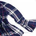 Damen Plaid Check Langhorn Ärmel Hemd